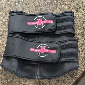 Black Waist Trainer with Pink Logo